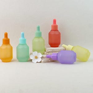 30ml Glass Dropper Bottles, Pastel Essential Oil Vials, Refillable Serum Bottles, Aromatherapy Containers, Travel Size Skincare Bottles