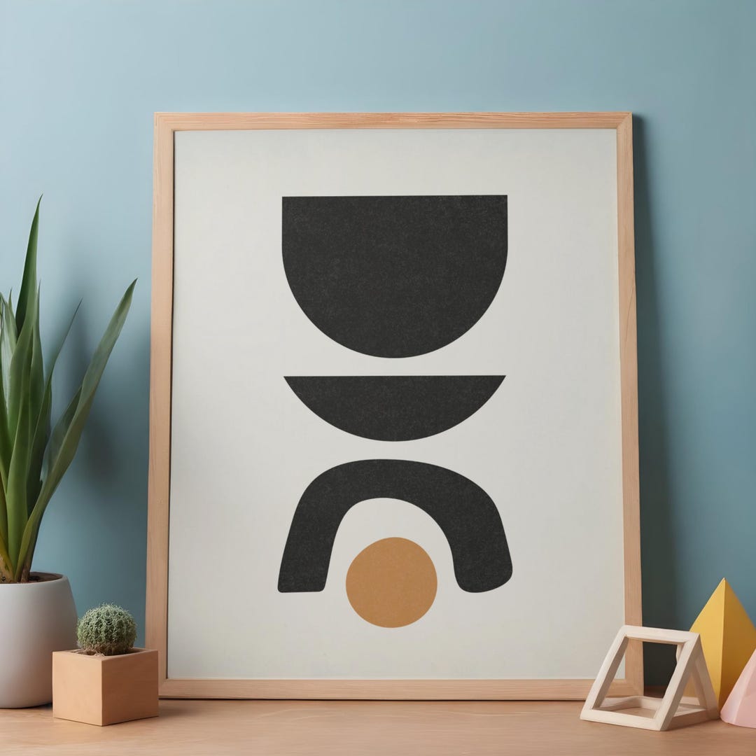 Mid Century Modern Abstract Art Print, Bauhaus Geometric Wall Print ...