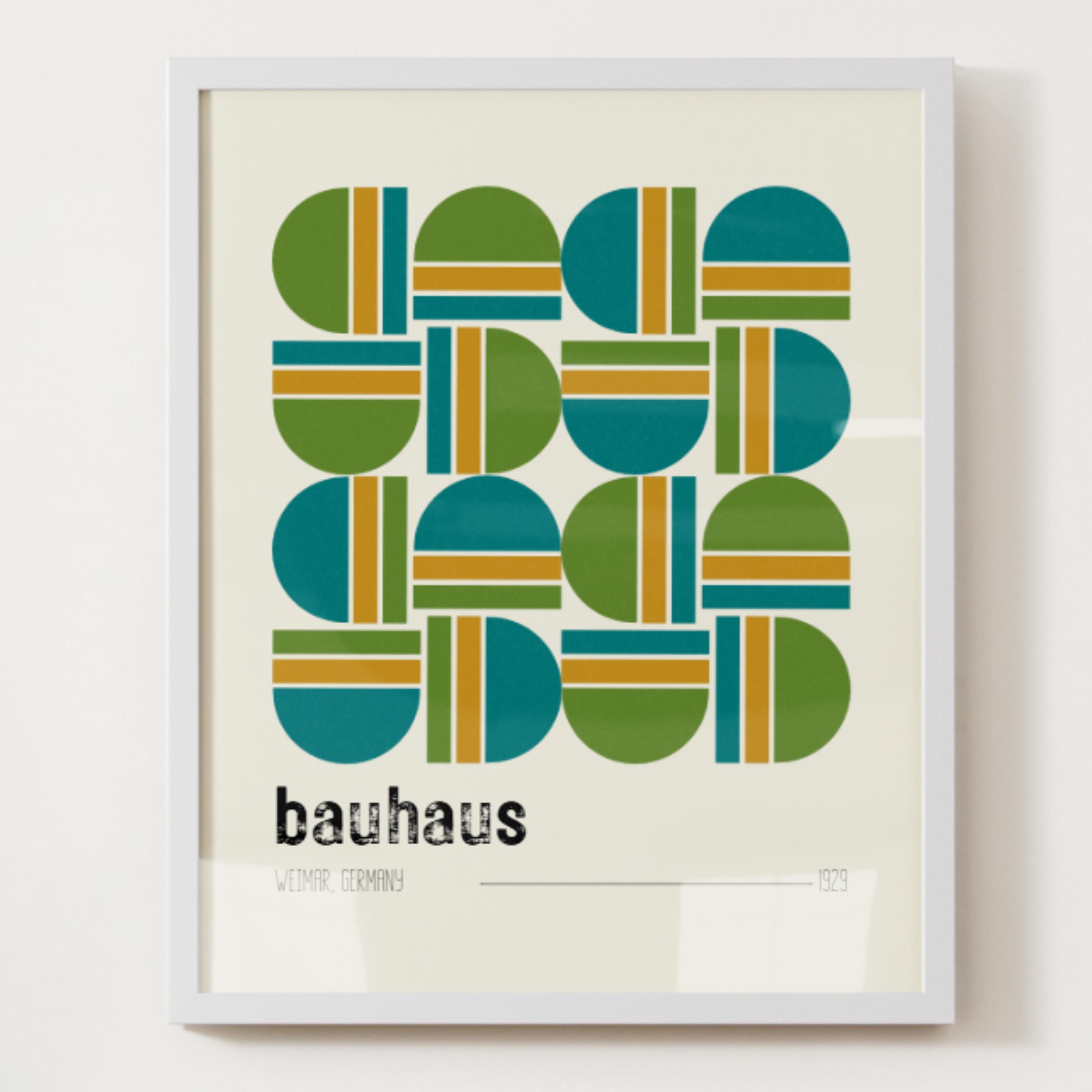 Bauhaus Print, Mid Century Modern Wall Art, Geometric Abstract Poster ...