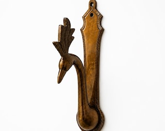 Solid Brass Towel Holder, Bird Towel Hook, Antique Bathroom Hook, Wall Mounted Towel Holder, Vintage Brass Hook, Heavy Duty Bathroom Decor