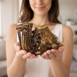 Handgjord kamelfigur i mässing – Vintage djurdekor, Lucky Prosperity-accent