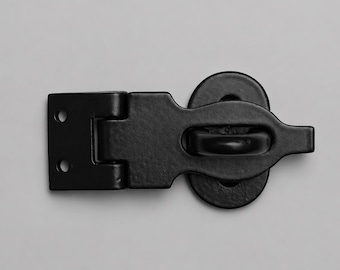 Black Metal Hasp Latch, Rustic Cabinet Latch, Decorative Box Lock, Farmhouse Door Hardware, Chest & Trunk Latch, 3 Inch