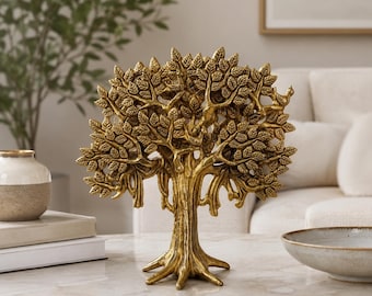 Housewarming Gift Tree of Life Decor, Brass Tree Sculpture, New Home Gift for Couple, Tree of Life Statue, Housewarming Present
