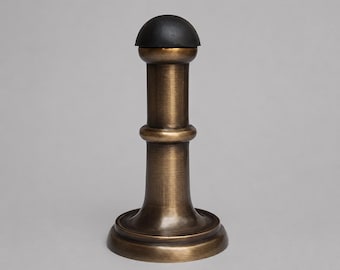 Solid Brass Wall Mounted Door Stop | Antique Brass Door Stopper | Heavy Duty Door Bumper | Baseboard Door Stop | Home Hardware