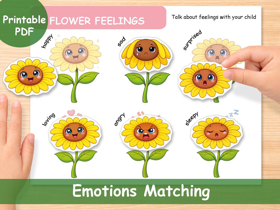 Feelings Matching Game for Kids | Emotions Activity Printable | Social ...