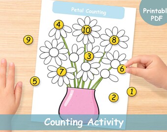 Spring Counting Activity | Preschool Flower Petal Math Game (PDF ...