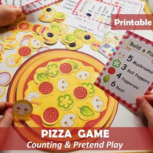 Jogo da Pizza para Imprimir | Brincadeira de Fazer Pizza | Atividade de Contagem e Combinação | PDF
