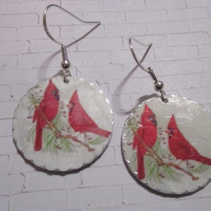 Red Cardinals Aluminum Earrings