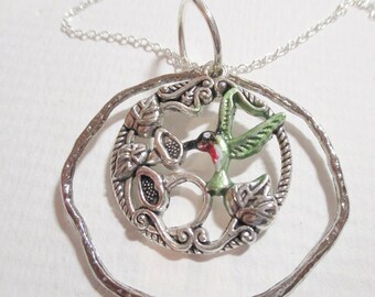 Painted Hummingbird Pendant with or without Chain