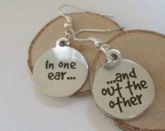 In One Ear Mismatched Silver Earrings - one pair
