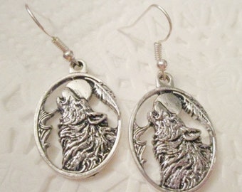 Wolf Silver Earrings