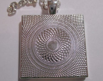 Primitive Martin Birdhouse Glass Silver Pendant