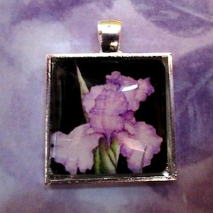Iris Silver Glass Silver Pendant