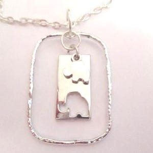 Elephant Cutout Silver Pendant with or without Chain
