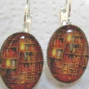 Vintage Library Silver Earrings