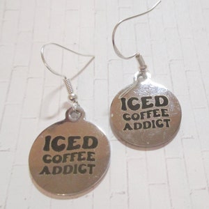 Iced Coffee Addict Silver Earrings