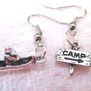Canoe and Camp Silver Mismatched Earrings - one pair