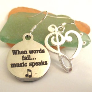 Music Speaks Mismatched Silver Earrings