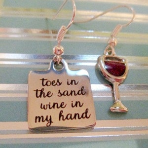 Sand and Wine Silver  Mismatched Earrings - one pair