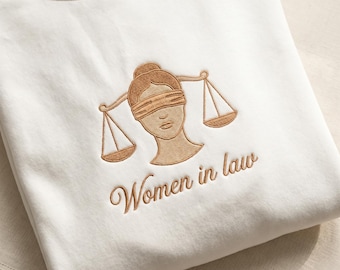 Sudadera bordada para mujeres abogadas, sudadera de cuello redondo para abogadas, regalo para abogadas, regalo para estudiantes de derecho.