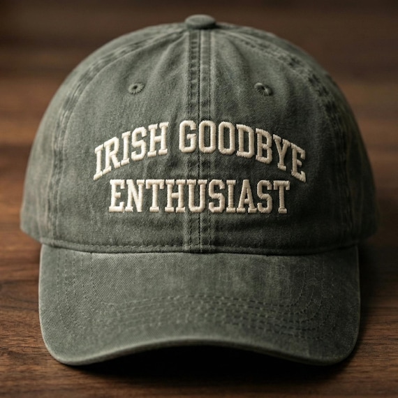 Embroidered Irish Goodbye Enthusiast Dad Hat, Funny Introvert Baseball Cap, Vintage Washed Cotton Adjustable Hat