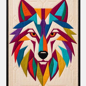 Vargquiltmönster PDF | Boho Applikation Vargdesign | Lapptäcke Väggbonad | Utskrivbart Symönster A4 A2 US Letter