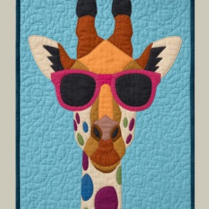Happy Giraffe Applique Quilt Pattern PDF, Safari Animal Quilt Pattern, Patchwork Sewing, DIY Quilt Pattern.