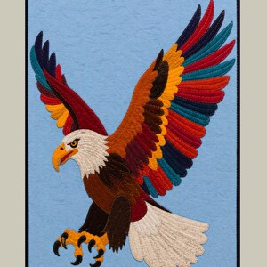 Majestic Eagle Applique Quilt Pattern PDF, Bald Eagle Wall Hanging, Bird Patchwork Template, DIY Sewing Pattern.