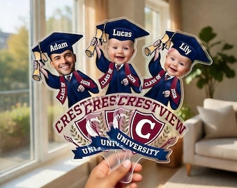 Personalized Graduation Acrylic Handheld Sign, Custom Name and Photo Grad Sign, Personalized Graduation Gifts, Graduation Party Decoration