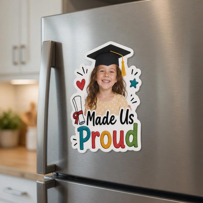 Personalized Graduation Photo Magnet, Custom Class of 2026 Decor ...