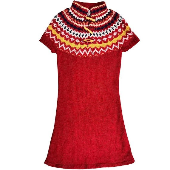 fairisle christmas dress Red Christmas Scene Fairisle Knitted Dress