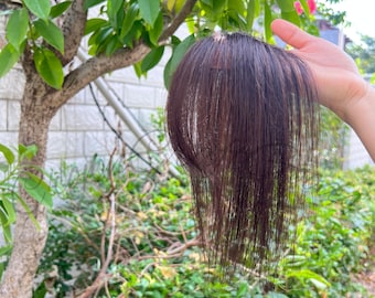 Natural Black Air Bangs Style Human Hair Topper 4*6 CM Bang Hairpiece