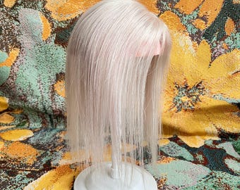 Platinum Blonde Realistic 8*11 CM 12" Ultra-Thin Human Hair Lace Topper for Women