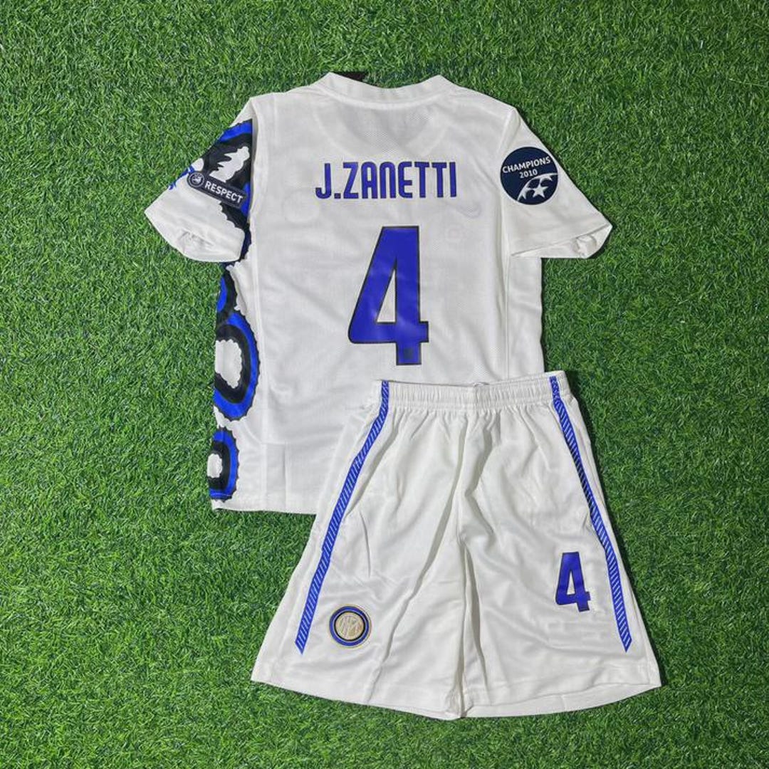 Javier Zanetti Inter Milan 2010/11 White Dragon Kids Retro Football ...
