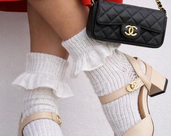 Rüschen Stricksocken Muster | Fortgeschrittenes Stricken, Feminines Design (Digitaler Download)