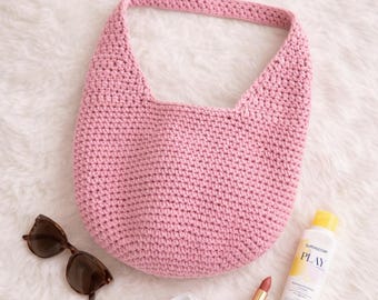 Bast Häkelanleitung, Boho Schultertasche PDF, Strandtasche Anleitung (Digitaler Download)