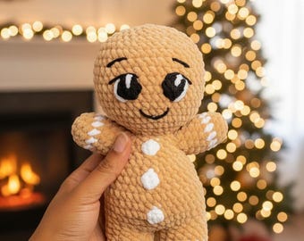 Lebkuchenmann Häkelanleitung | Amigurumi Weihnachts-Plüsch-Puppe (PDF-Muster)