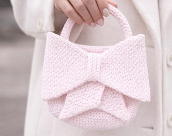 Häkelanleitung für eine Schleife, Mini Tote Handtasche (PDF Download)