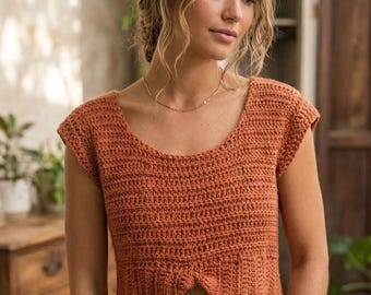 Crochet Crop, Top Muster PDF, Boho Sommer Anleitung, Strukturstich, inklusive Größen