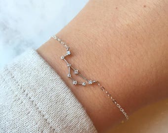 Silver Zodiac Bracelet, Zodiac Sign Bracelet, Constellation Bracelet, Constellation Jewelry, Astrology Bracelet, Inspirational Bracelet