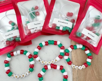 Christmas Party Favors, Bracelet Making Kit, Birthday Party Favor, Jewelry Making Kit, Holiday Party Favors, Christmas Class Party Activity