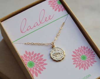 Taurus, Taurus Necklace, Gold Taurus Jewelry, Taurus Coin Necklace, Taurus Zodiac Necklace, Taurus Celestial Jewelry, Taurus Gift