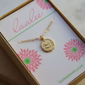 Gemini, Gemini Necklace, Gold Gemini Jewelry, Gemini Coin Necklace, Gemini Zodiac Necklace, Gemini Celestial Jewelry, Gemini Astrology Gift