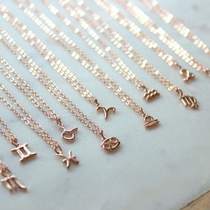 Rose Gold Zodiac Necklace, Zodiac Jewelry, Constellation Necklace, Zodiac Sign Necklace, Astrology Necklace, Zodiac Personalized Jewelry