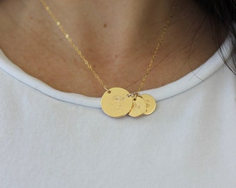 Personalized Jewelry, Layered Birth Flower Necklace, Personalized Birth Flower Jewelry, Christmas Gift, Mother Necklace, Grandma Necklace