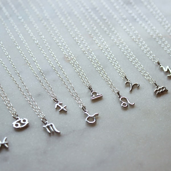 Silver Zodiac Necklace, Zodiac Jewelry, Constellation Necklace, Zodiac Sign Necklace, Astrology Necklace, Zodiac Personalized Jewelry