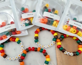 Thanksgiving Party Favors, Fall Bracelet Making Kit, Birthday Party Favor, Jewelry Making Kit, Turkey Day, Thanksgiving Class Party Activity