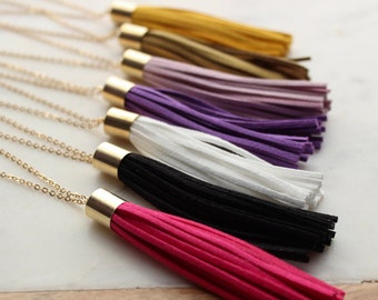 Colorful Tassel Necklace, Colorful Jewelry, Statement Necklace, Tassel Jewelry, Fringe Necklace, Jewelry Gift for Her, Summer Jewelry