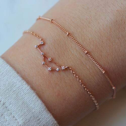 Celestial Jewelry Gold Zodiac Bracelet Zodiac Sign Bracelet Etsy