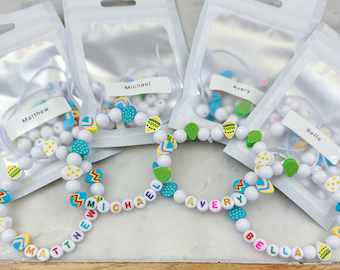 Easter Gift for Child, Child Party Favors, Easter Egg Bracelet Making, Easter Basket Stuffer, Jewelry Making Kit, Friendship Bracelets